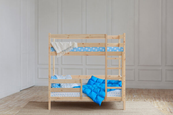 Детская двухъярусная кровать Домик в натуральном цвете (4)